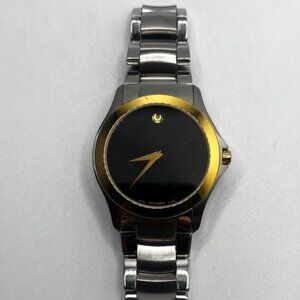 PREOWNED Movado Men's Black Museum Dial Stainless Steel Watch 0602595